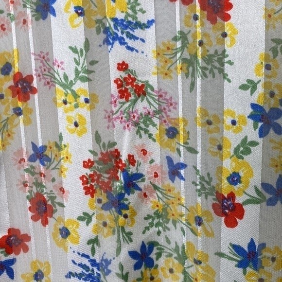 Banana Republic Floral Sleeveless Fit & Flare Dress Ruffle Tiered V-Neck Lined - Picture 8 of 15